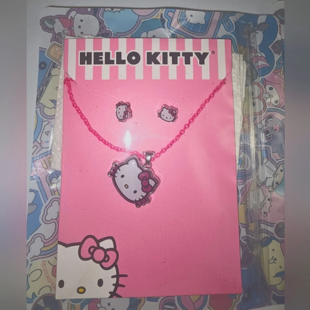 Hello Kitty Necklace & Earring Set New
